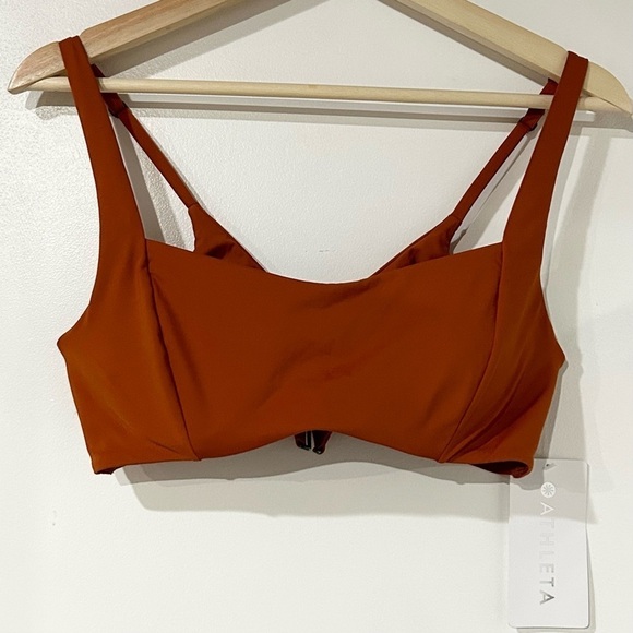 NWT Athleta Entwined Bikini Top Palomino Rust 34 B/C - Picture 4 of 6